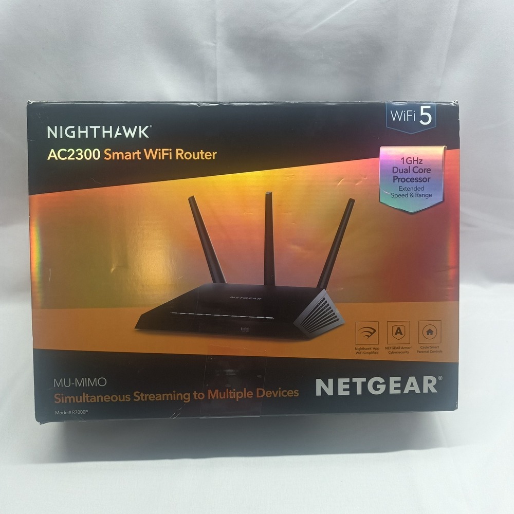 NETGEAR Nighthawk AC2300 R7000P 1625Mbps 5 Port Wi-Fi Router - Picture 1 of 9